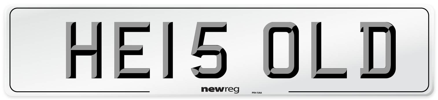 HE15 OLD Number Plate from New Reg